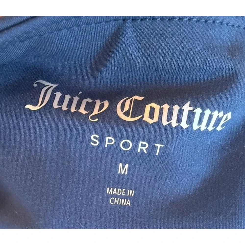 Juicy Couture Rhinestone Sequin Studded Tracksuit Set Pink Hoodie L Blue Pants M